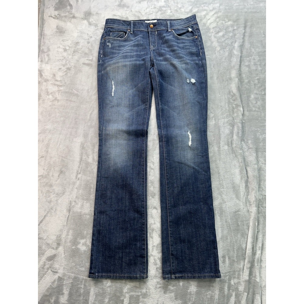 Kasil Jeans Womens Sz 32 Blue Bootcut Distressed Western Cowgirl Faded Whiskered